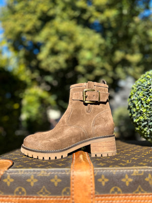 Bikers cuir vison basse