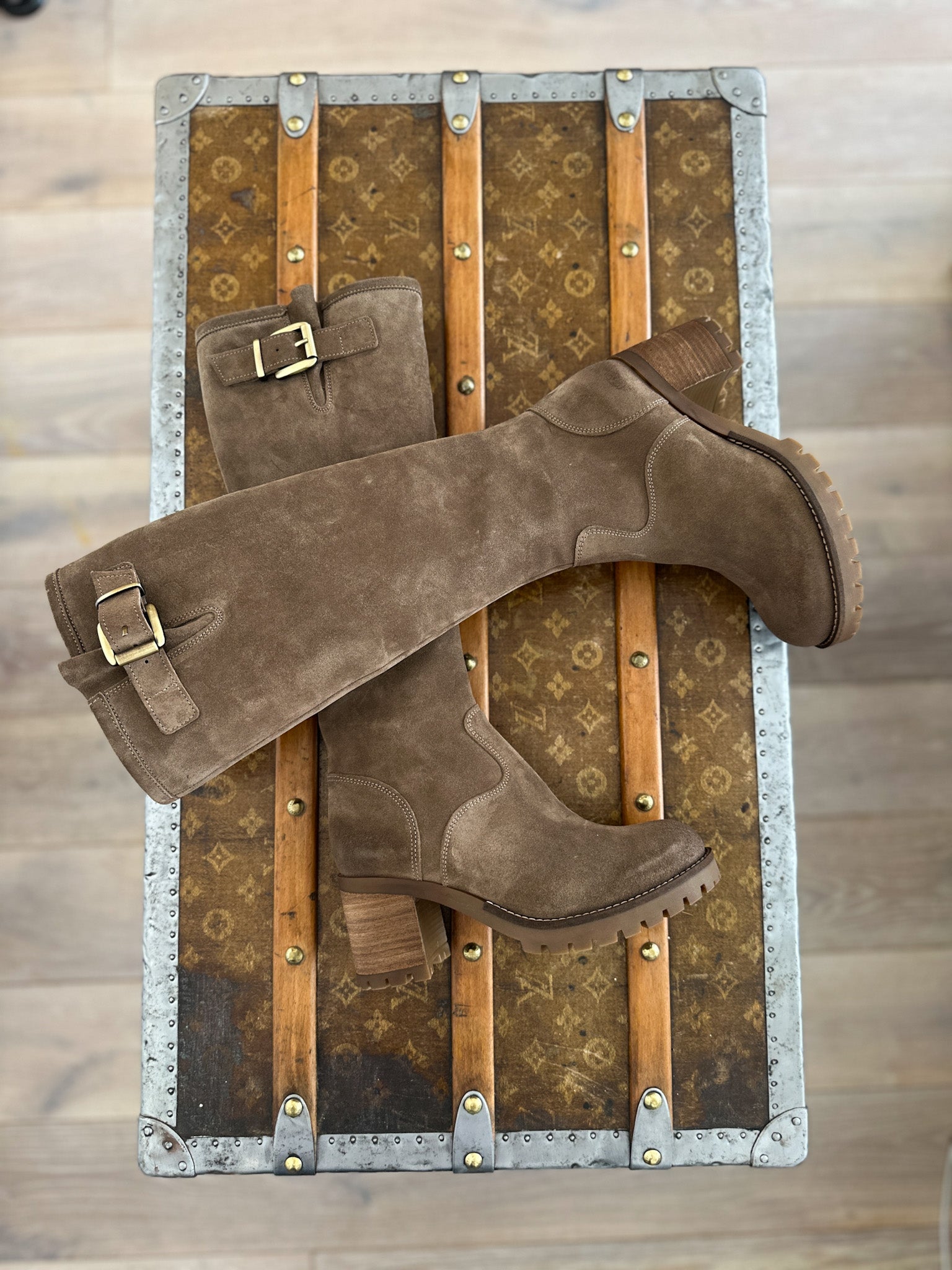 Cavaliere cuir velour vison
