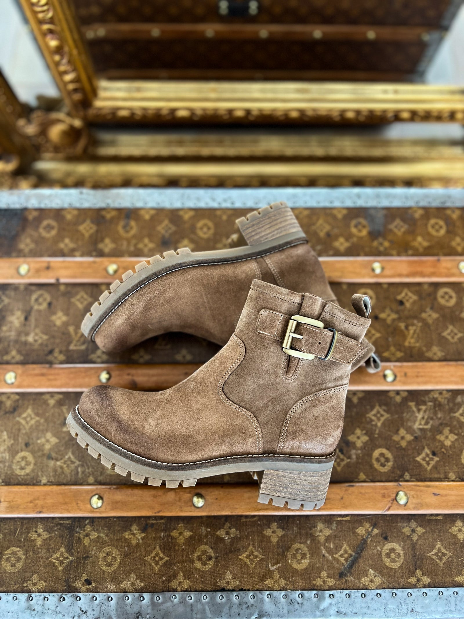 Bikers cuir vison basse