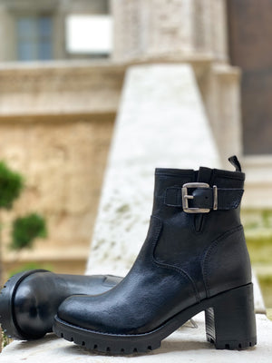 Bikers cuir grainé noir
