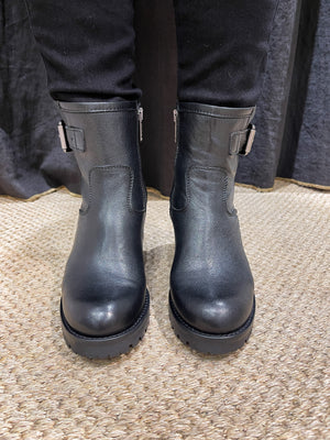 Bikers cuir grainé noir
